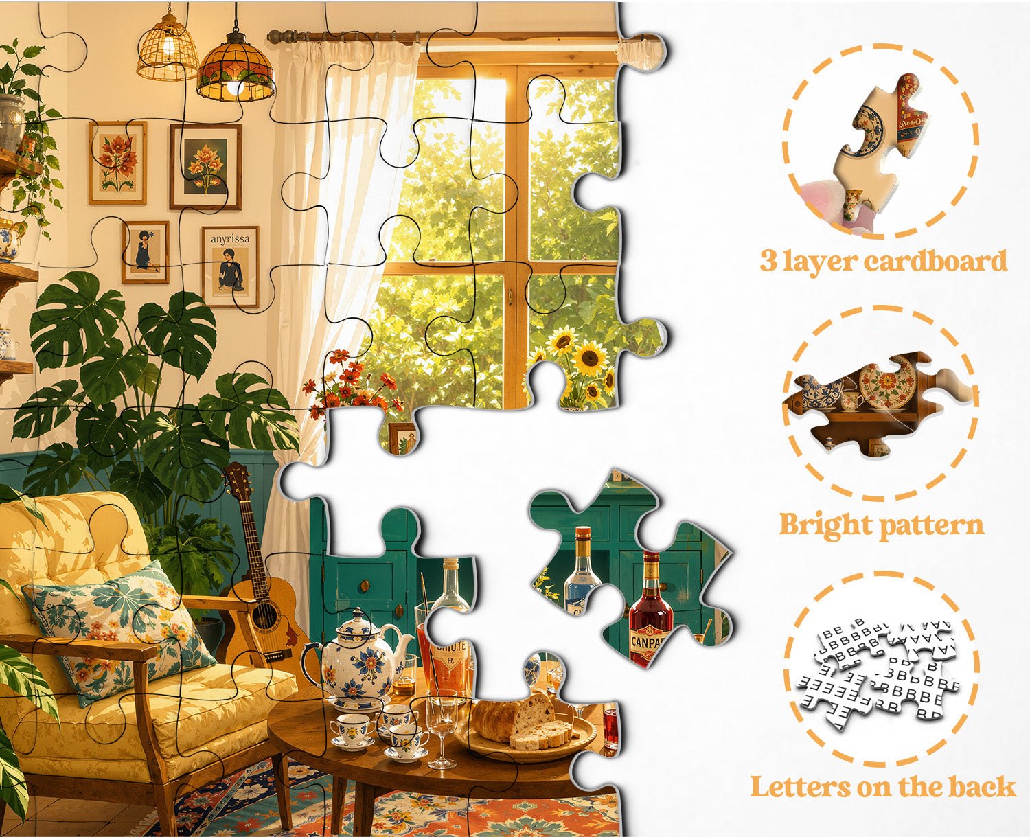 Gemütliches Landhaus-Kunst-Puzzle, 1000 Teile