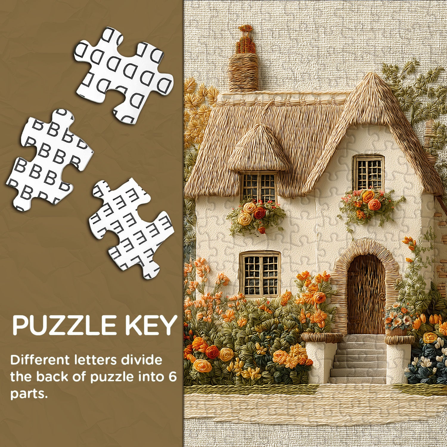 Embroidered Garden Cottage Jigsaw Puzzle 1000 Pieces