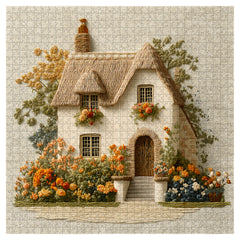 Embroidered Garden Cottage Jigsaw Puzzle 1000 Pieces