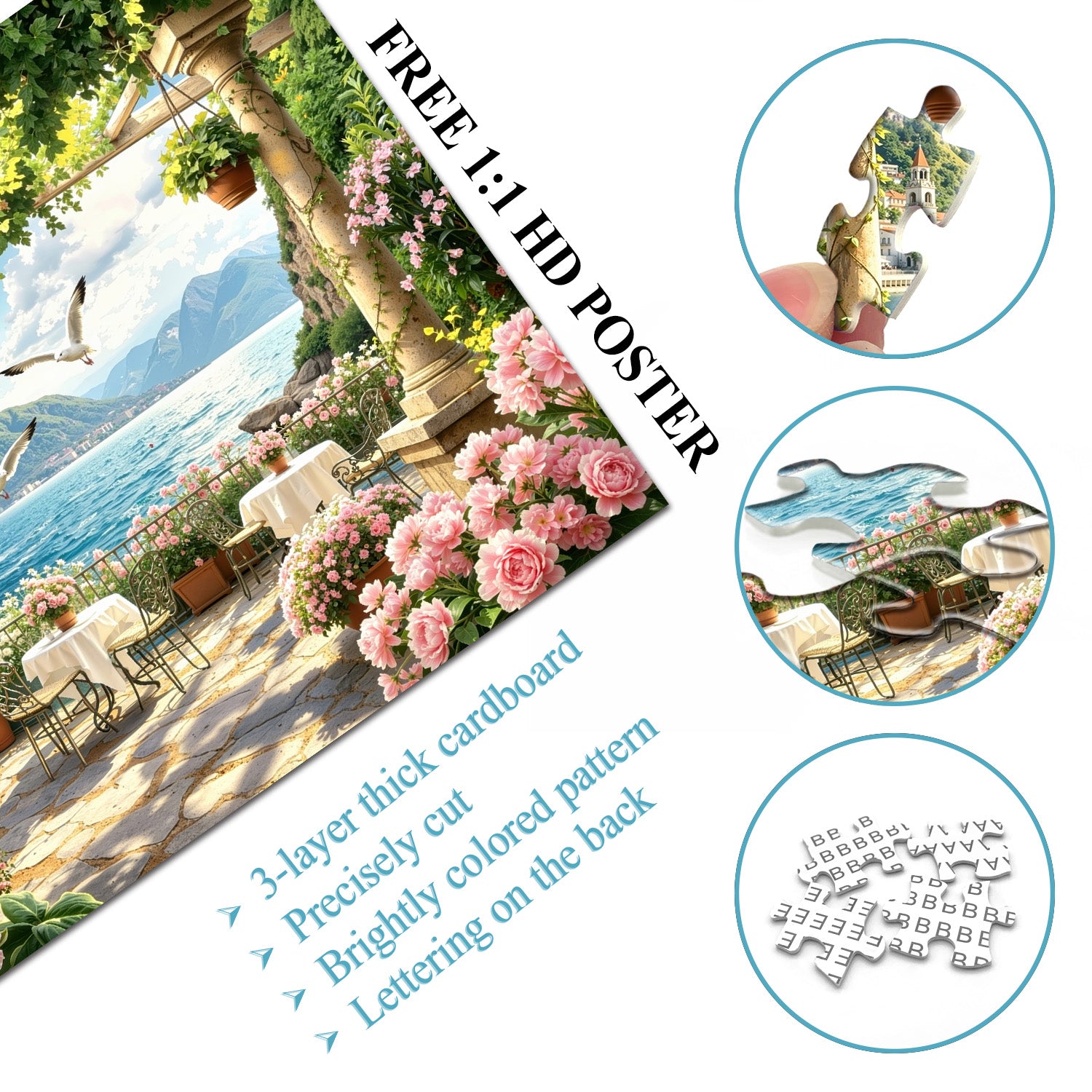 Sunlit Coastal Pergola Jigsaw Puzzle 1000 Pieces