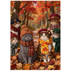 Cute Cat Autumn Puzzle 1000 Pieces