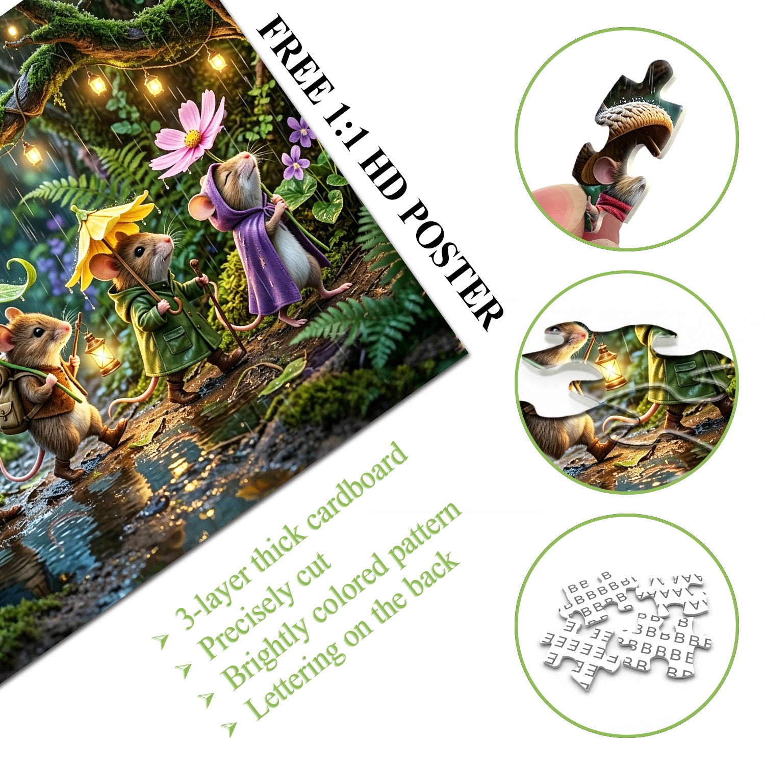 Kleine Abenteurer im Regen Puzzle 1000 Teile