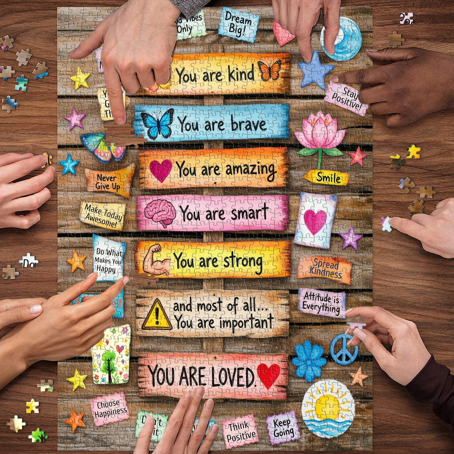 Tägliche Positivität Puzzle 1000 Teile
