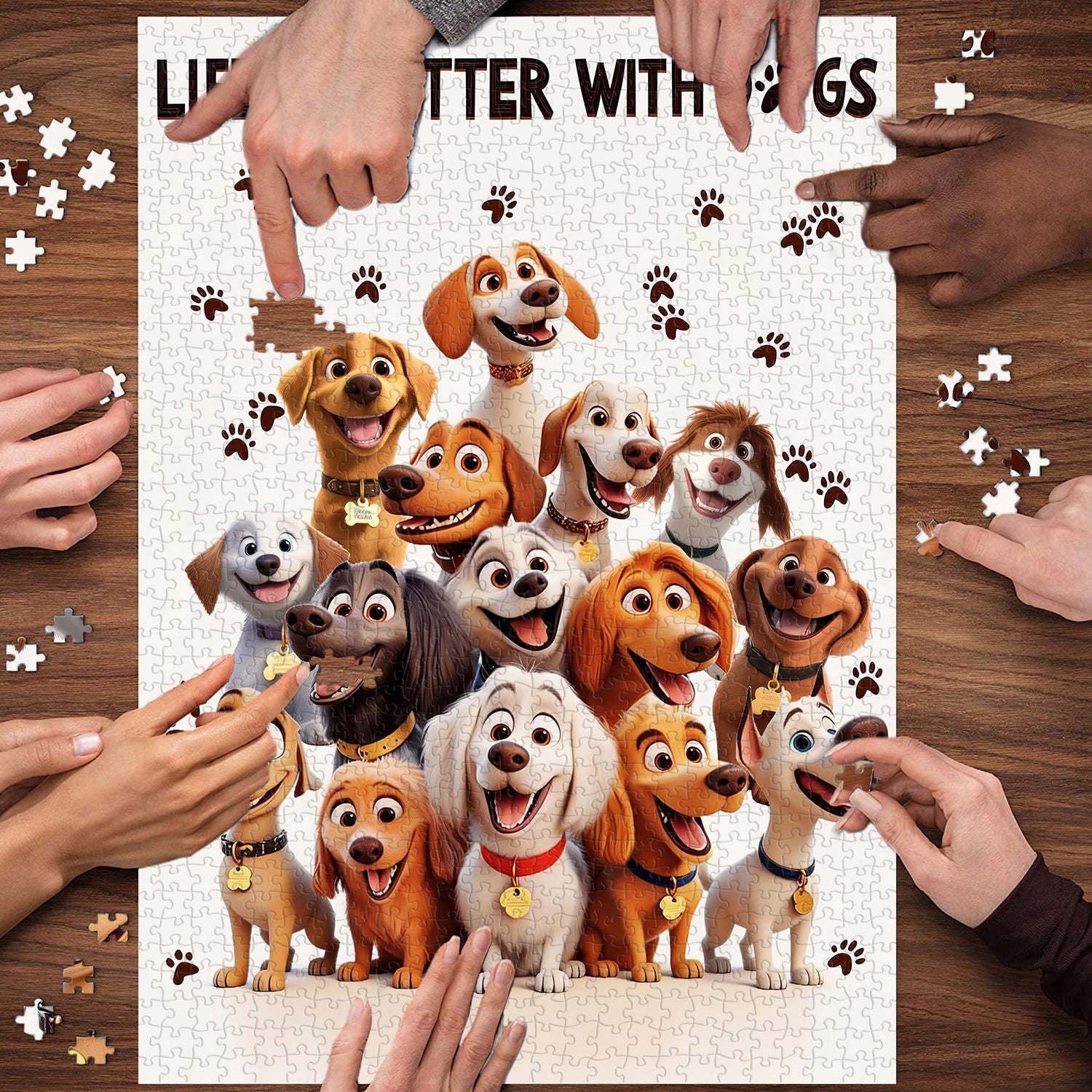 Life is Better with Dogs Jigsaw Puzzle 1000 Pieces