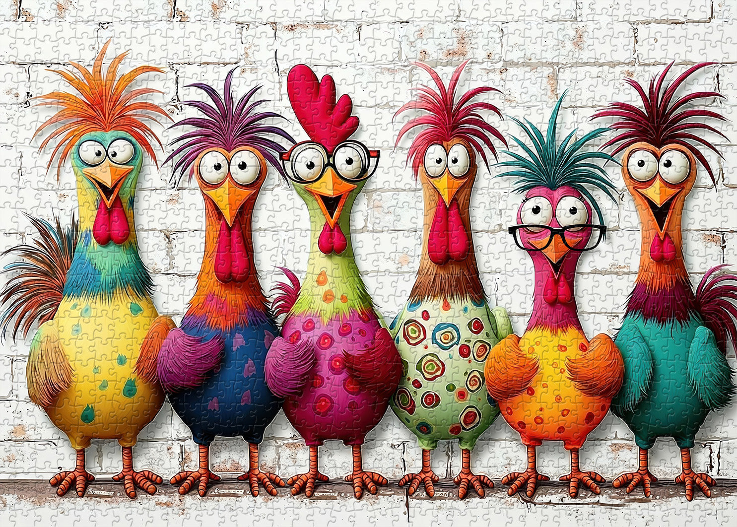 Verrückte bunte Hühner Puzzle 1000 Teile