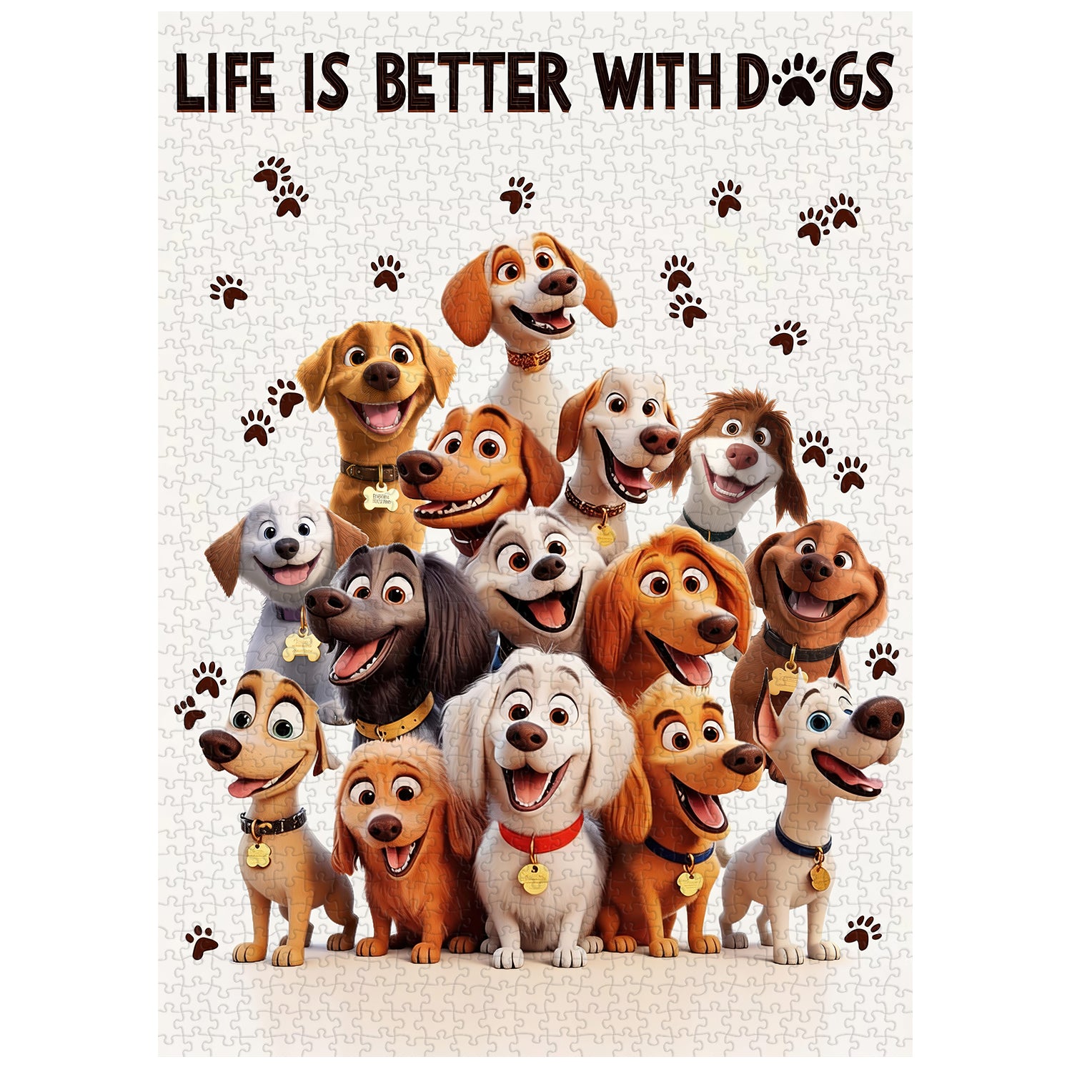 Life is Better with Dogs Jigsaw Puzzle 1000 Pieces