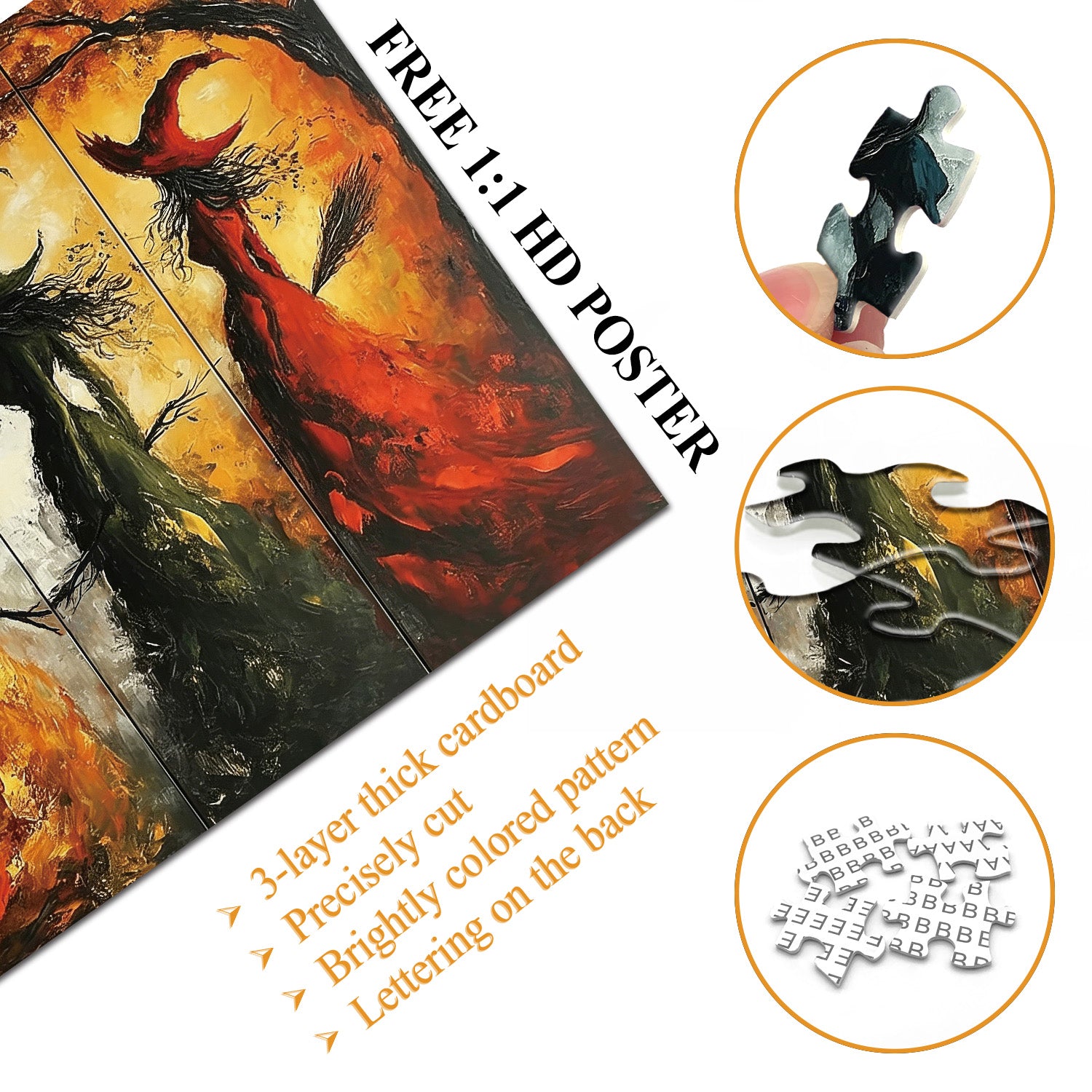 Colorful Witches Jigsaw Puzzle 1000 Pieces