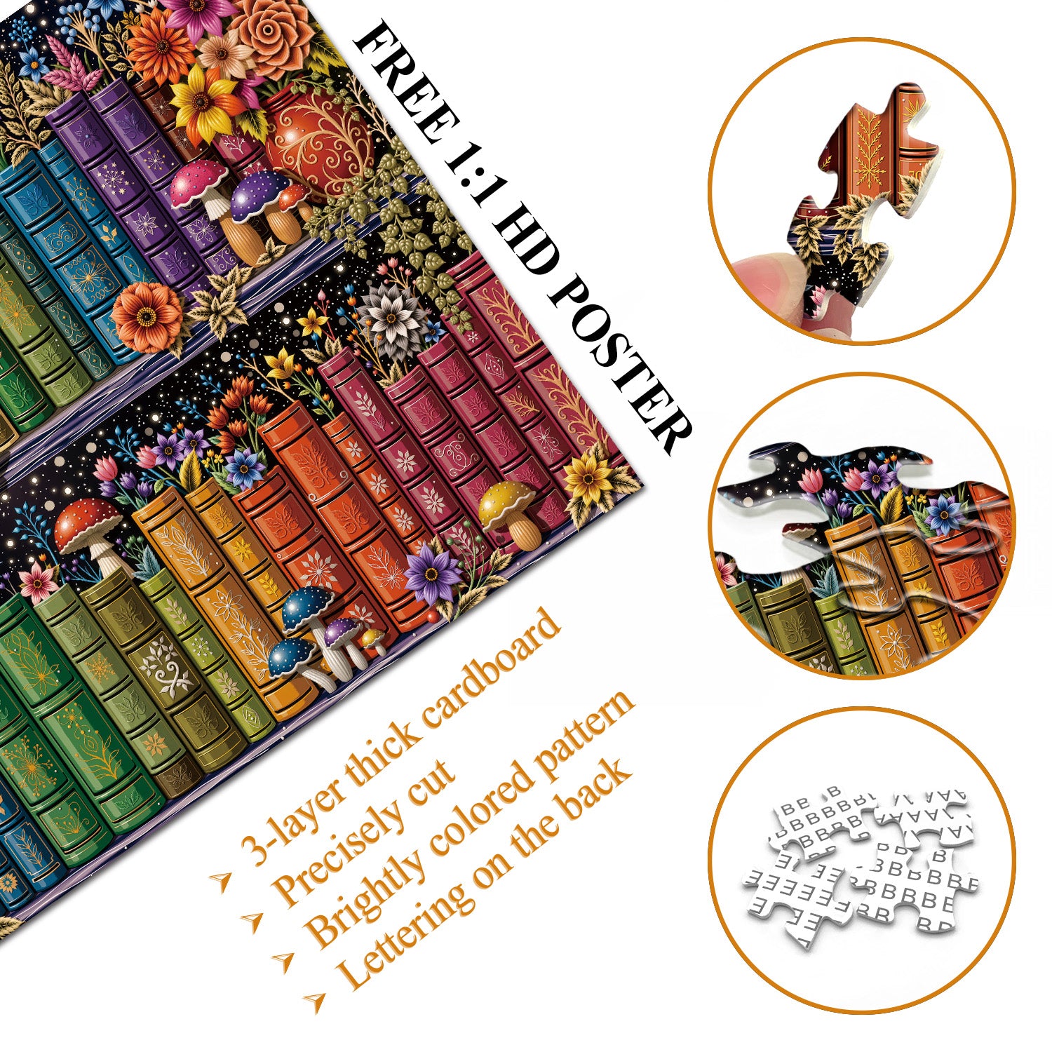 Botanical Bookshelf Jigsaw Puzzle 1000 Pieces