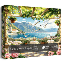 Sunlit Coastal Pergola Jigsaw Puzzle 1000 Pieces