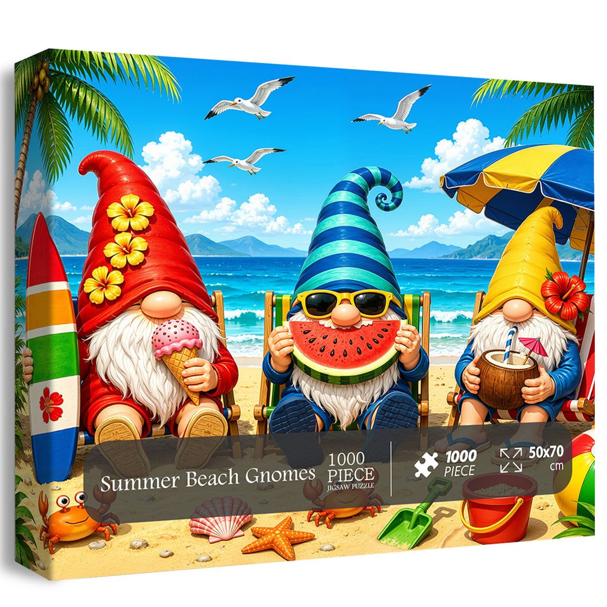 Summer Beach Gnomes Jigsaw Puzzle 1000 Pieces