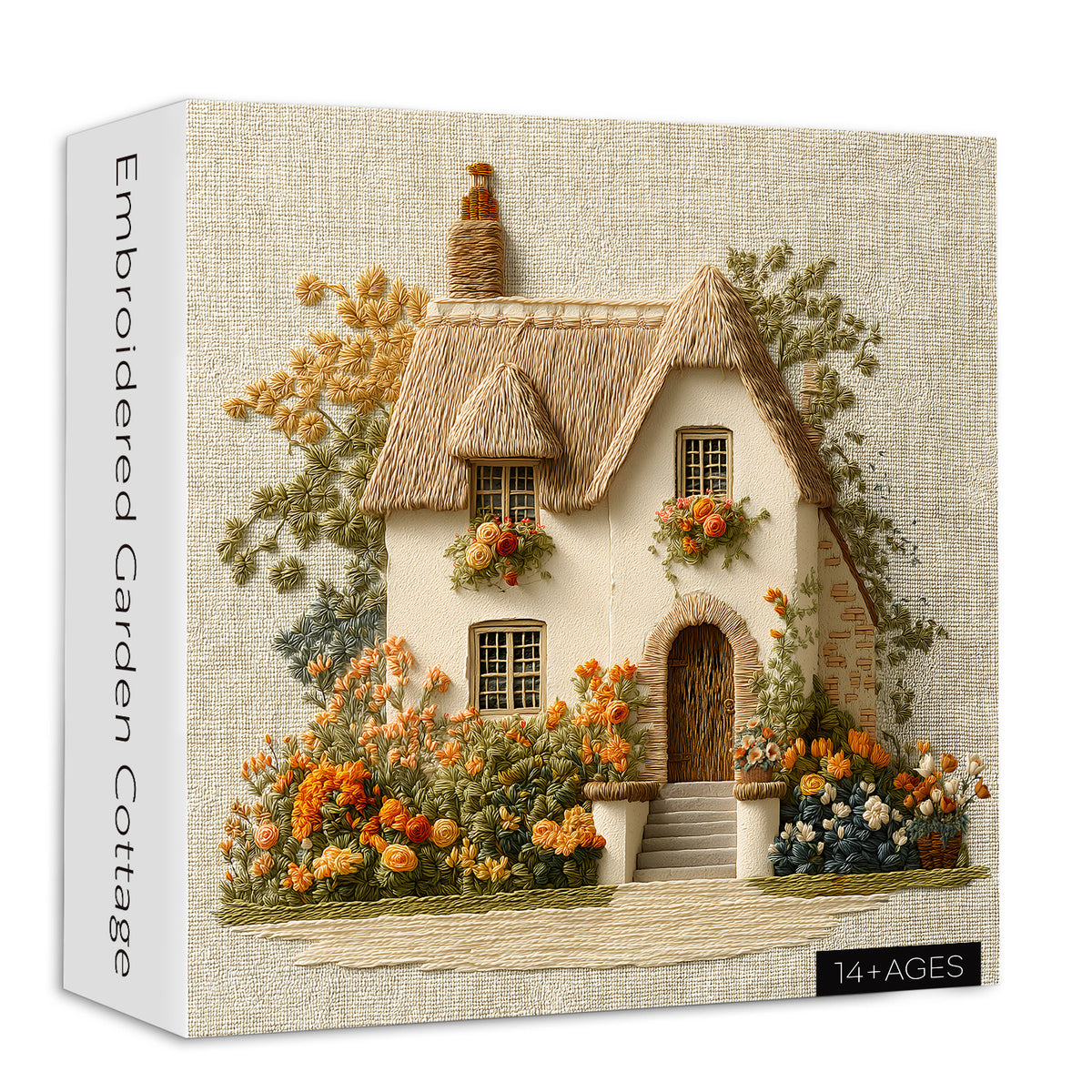 Embroidered Garden Cottage Jigsaw Puzzle 1000 Pieces