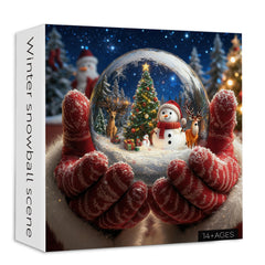 Winterliche Schneeballszene Puzzle 1000 Teile