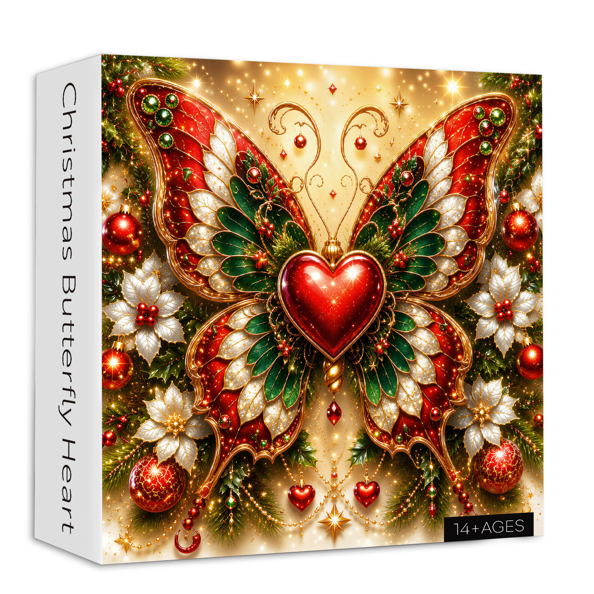 Weihnachts-Schmetterlings-Herz-Puzzle, 1000 Teile