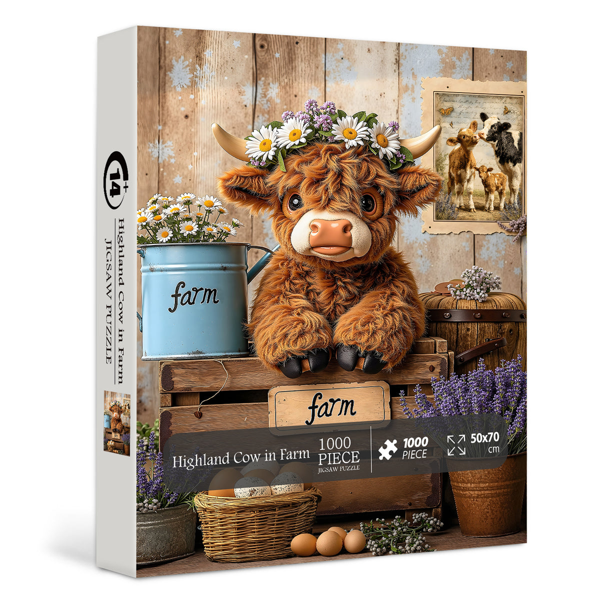 Highland Cow in Farm Jigsaw Puzzle 1000 Pieces