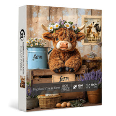 Highland Cow in Farm Jigsaw Puzzle 1000 Pieces