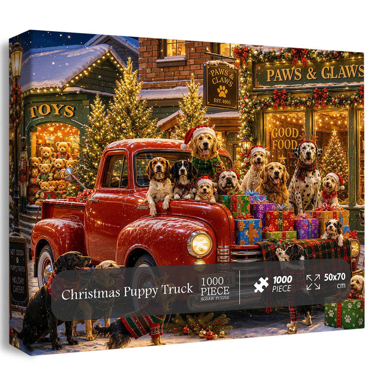 Weihnachtswelpen-LKW-Puzzle 1000 Teile