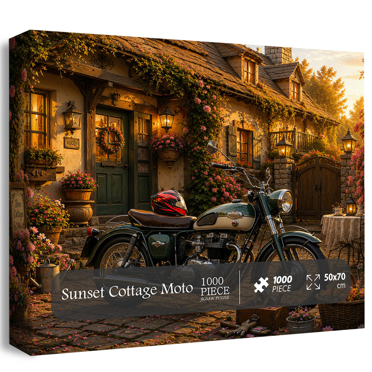 Sunset Cottage Moto Jigsaw Puzzle 1000 Pieces