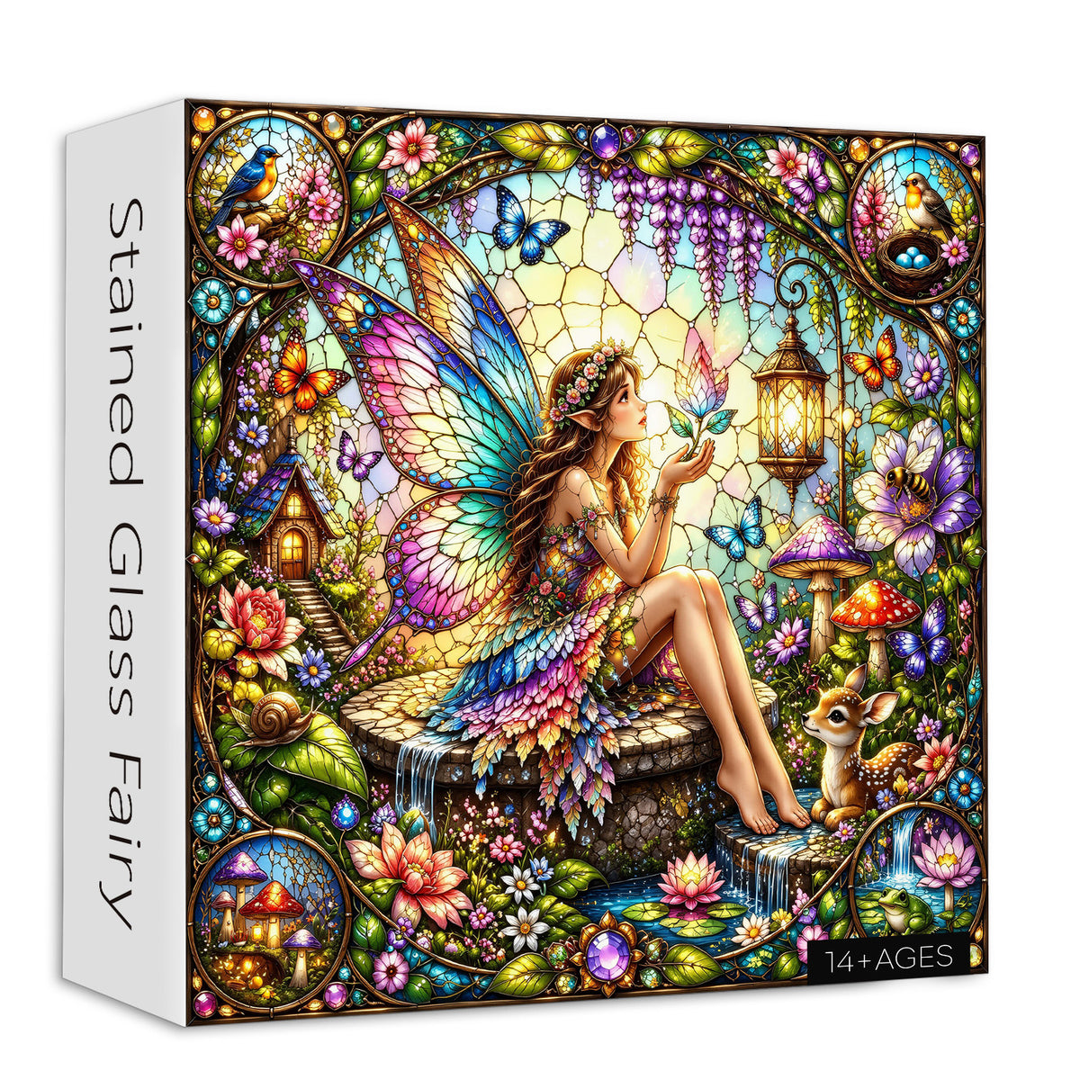 Buntglas-Feen-Puzzle, 1000 Teile