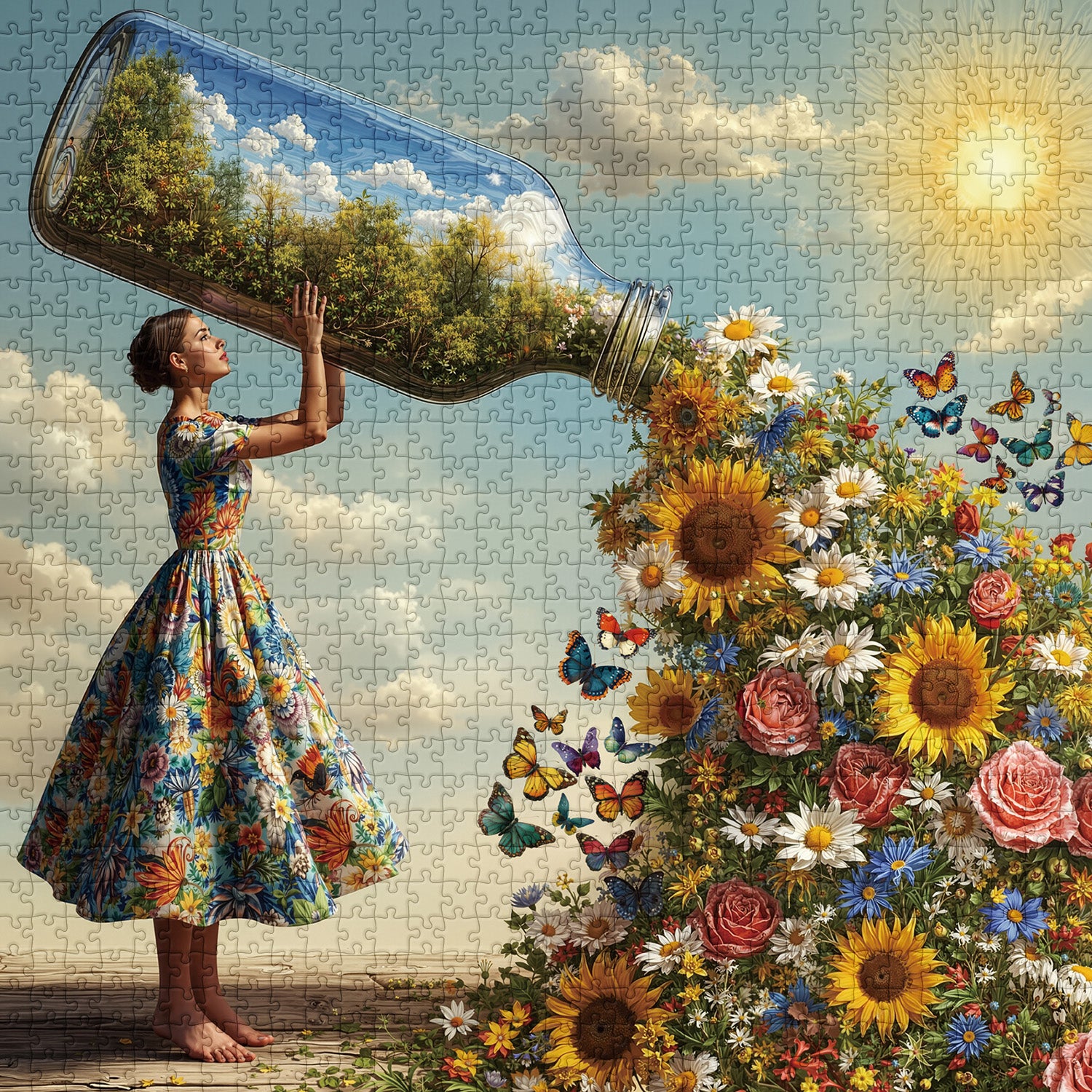 Frühlingsglas-Puzzle 1000 Teile