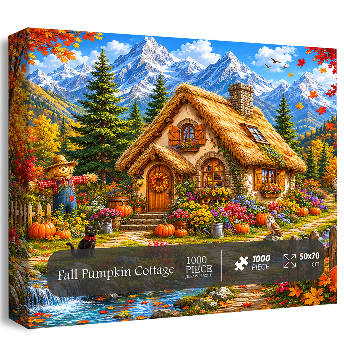 Fall Pumpkin Cottage Jigsaw Puzzle 1000 Pieces