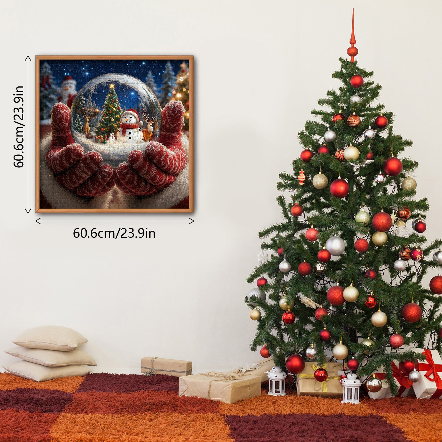 Winterliche Schneeballszene Puzzle 1000 Teile