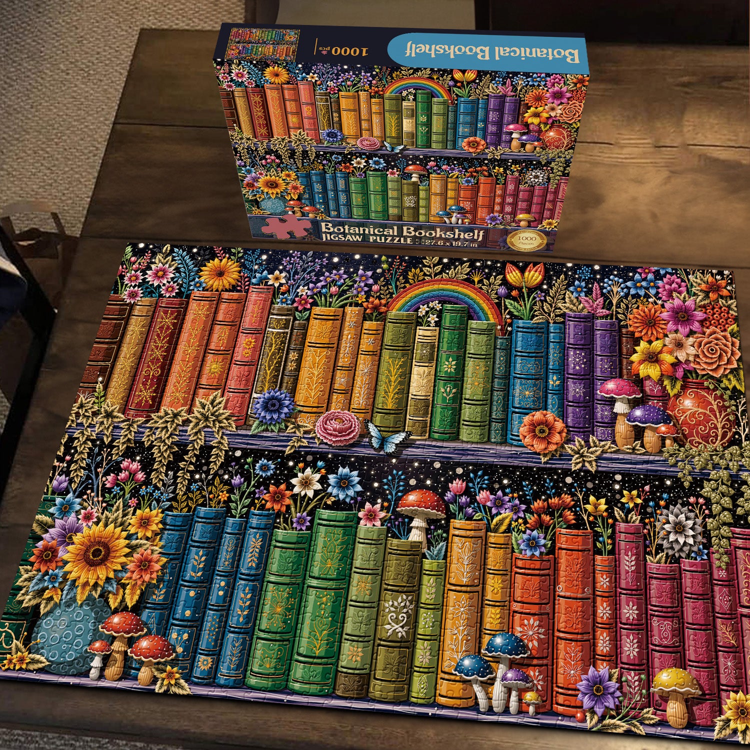 Botanical Bookshelf Jigsaw Puzzle 1000 Pieces