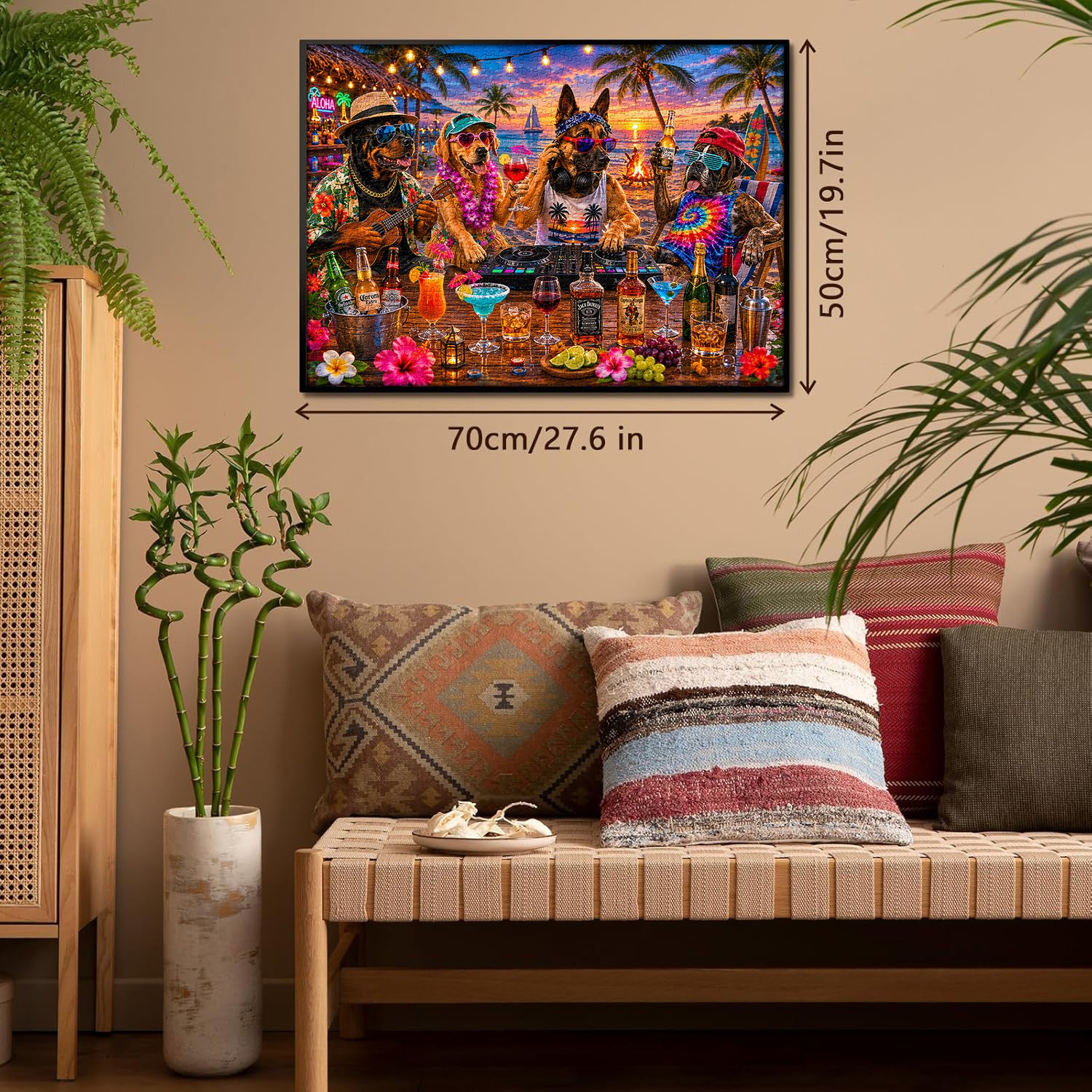 Tropische Hunde DJ Party Puzzle 1000 Teile