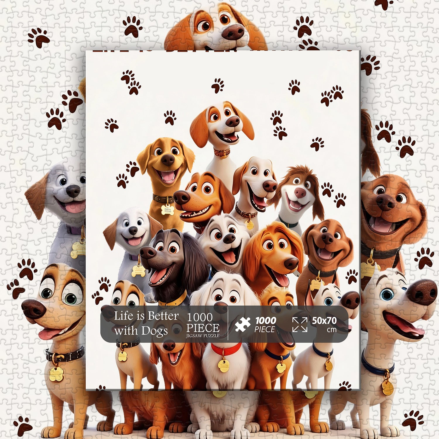 Life is Better with Dogs Jigsaw Puzzle 1000 Pieces