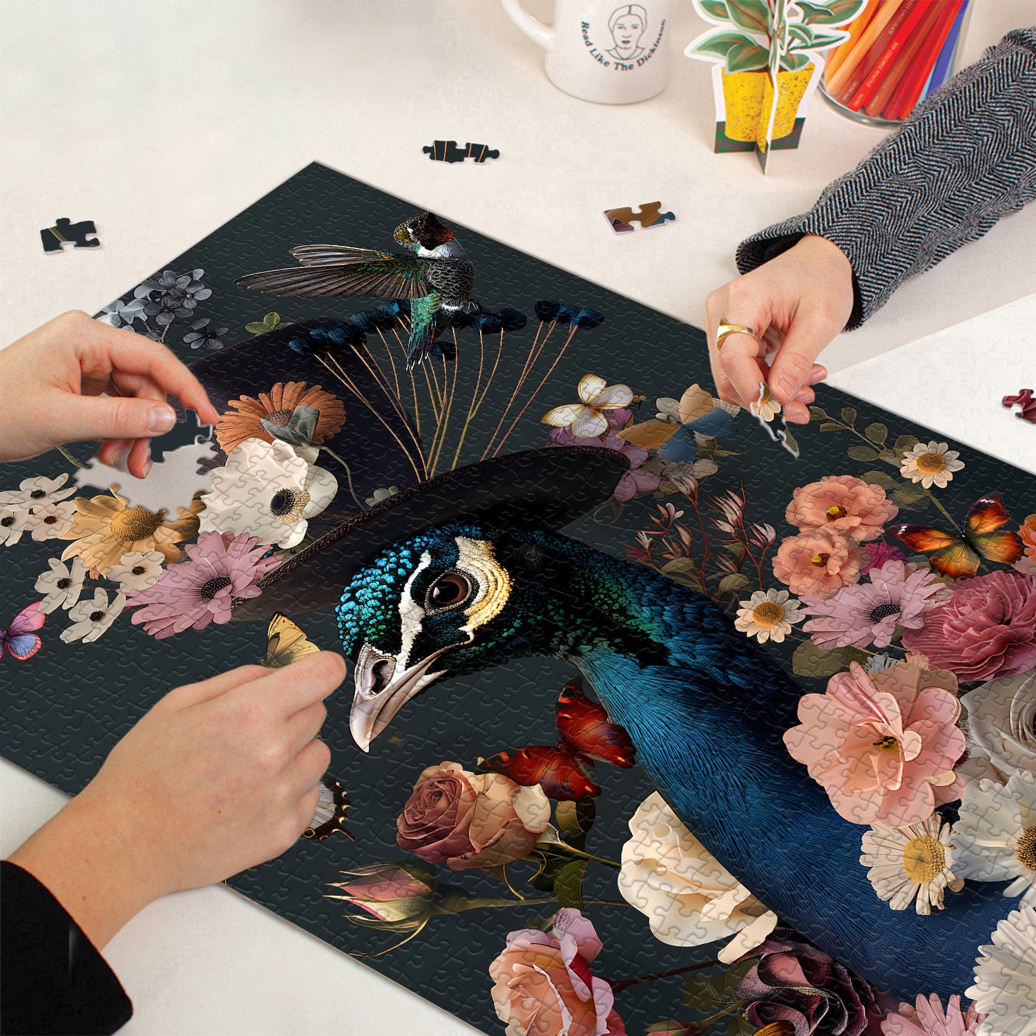 Blumenpfaupuzzle 1000 Stücke