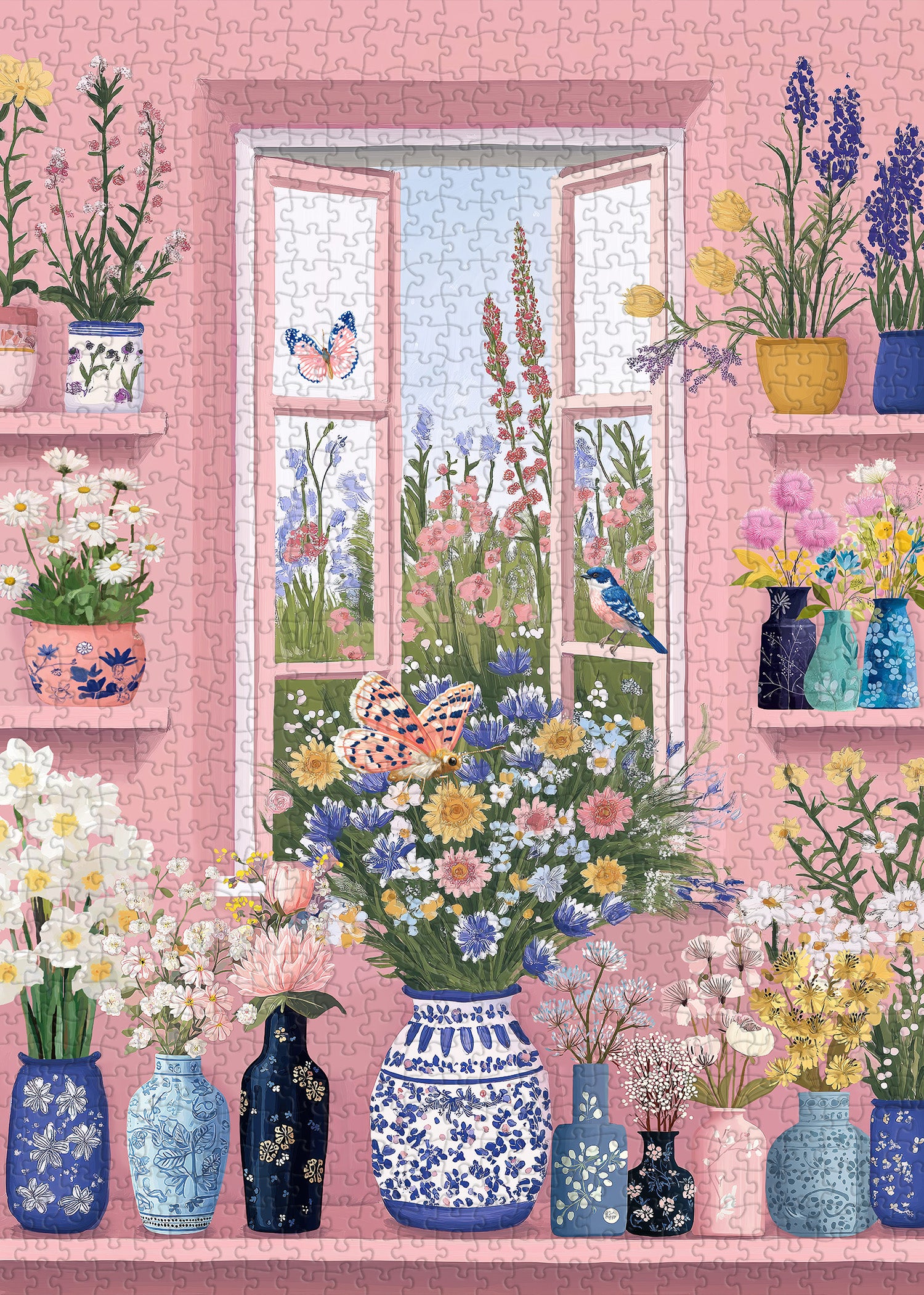 Blumenfenstergarten-Puzzle 1000 Teile