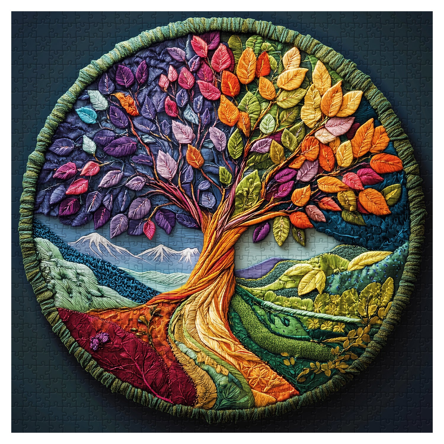 Quilted Life Tree Jigsaw Puzzle 1000 Pieces