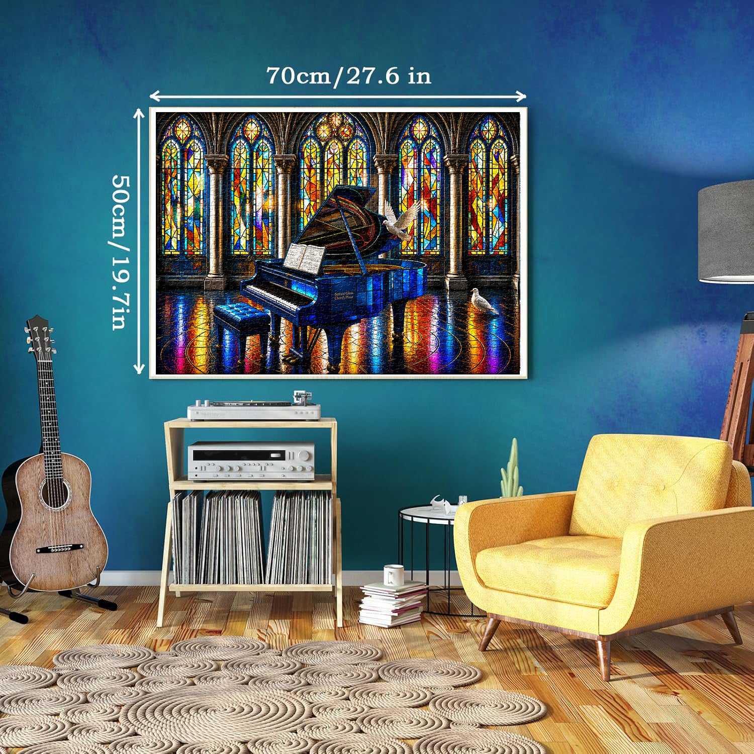 Puzzle „Gotische Kirche und Klavier“, 1000 Teile