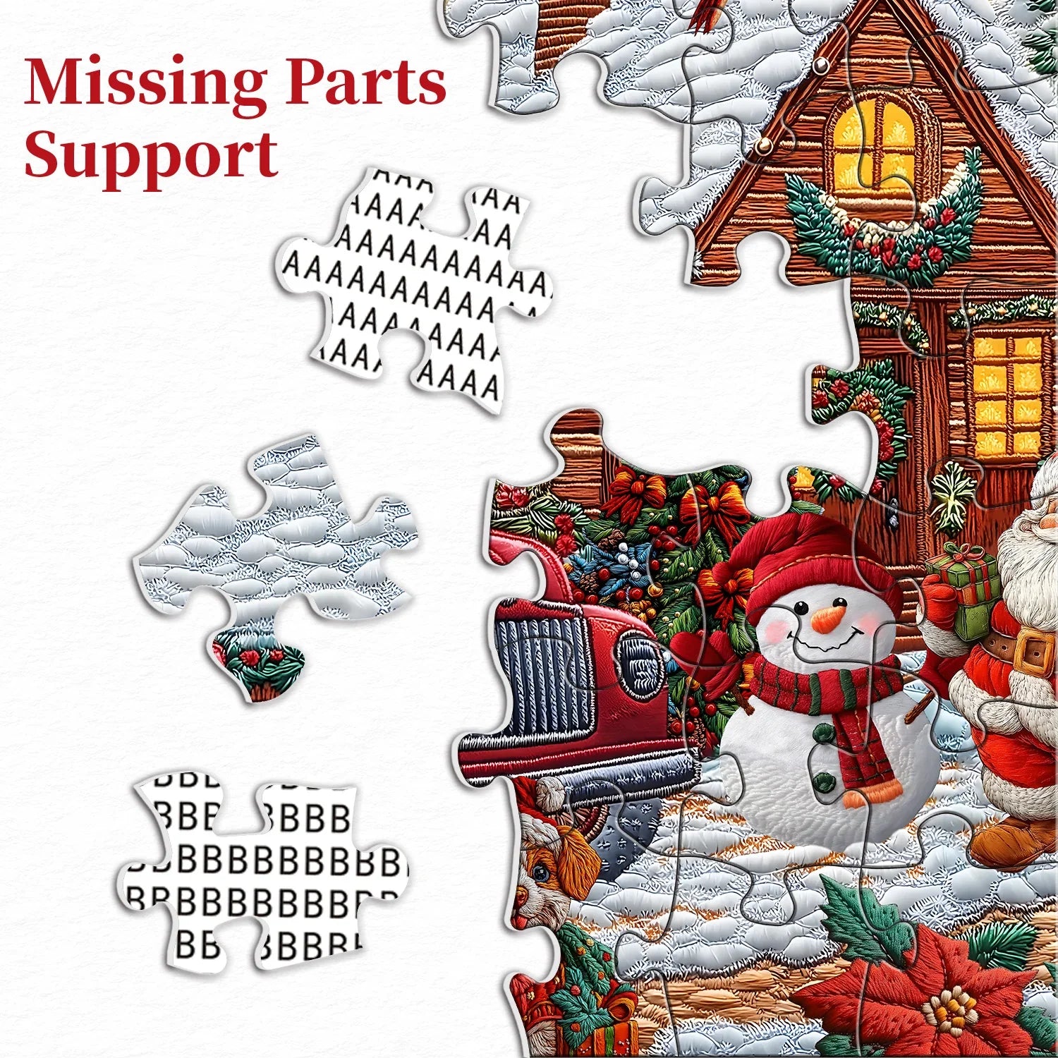 Red Truck Christmas Cottage Jigsaw Puzzle 1000 Stücke