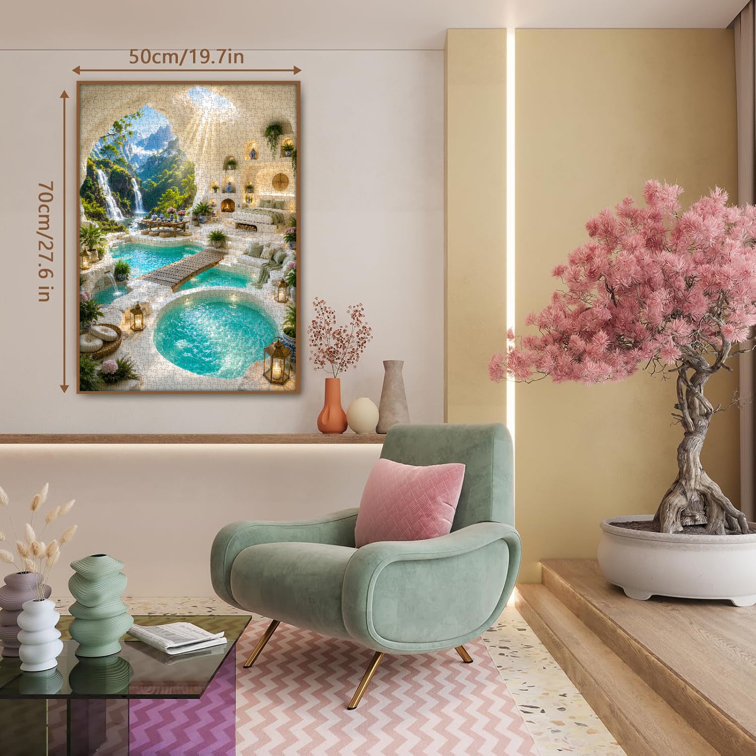 Green Cliff Retreat Jigsaw Puzzle 1000 Pieces