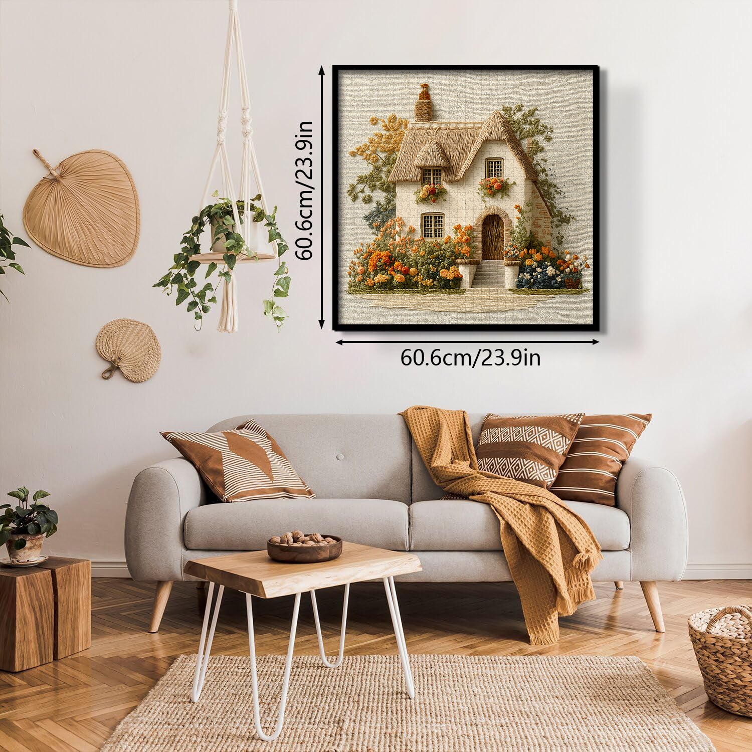 Embroidered Garden Cottage Jigsaw Puzzle 1000 Pieces