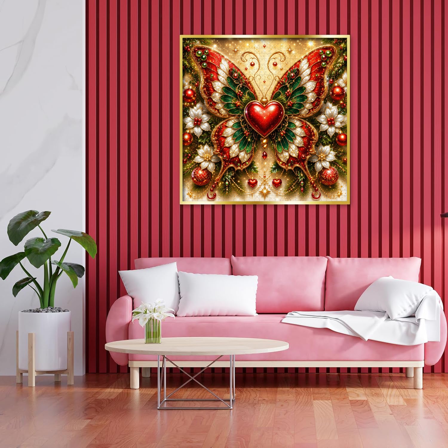 Weihnachts-Schmetterlings-Herz-Puzzle, 1000 Teile