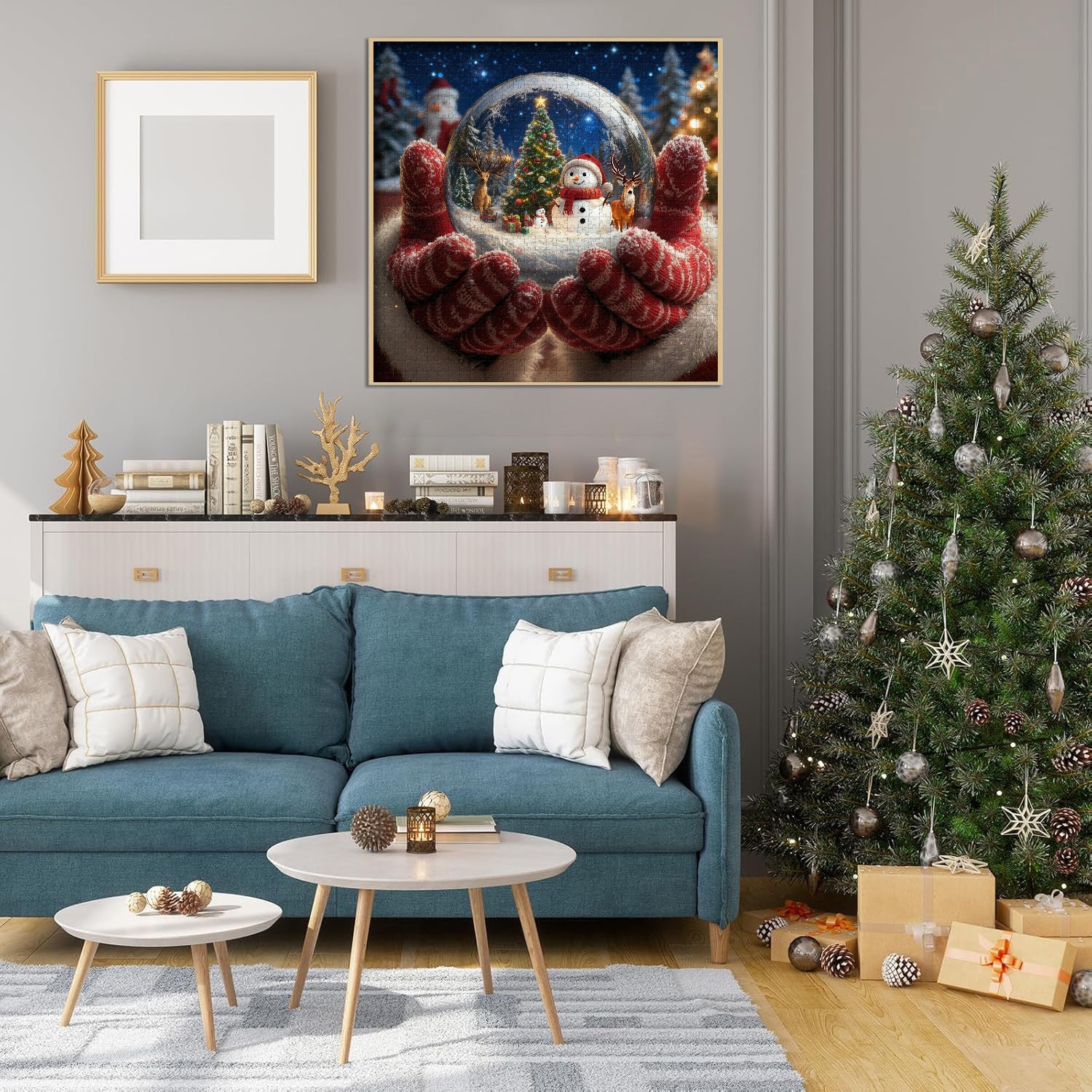 Winterliche Schneeballszene Puzzle 1000 Teile