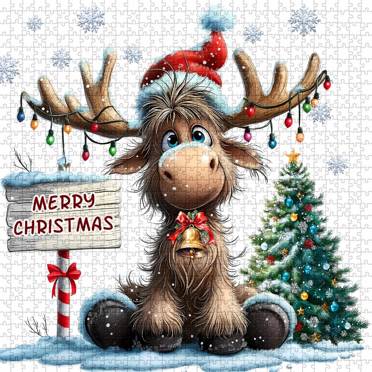 Elk Christmas Celebration Jigsaw Puzzle 1000 Pieces