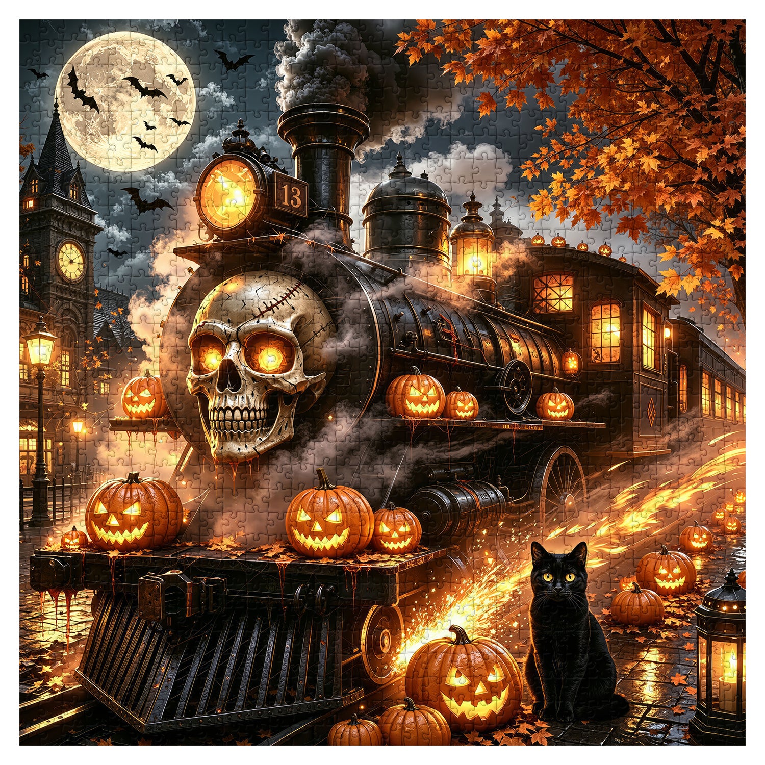 Halloween Ghost Train Jigsaw Puzzle 1000 Pieces