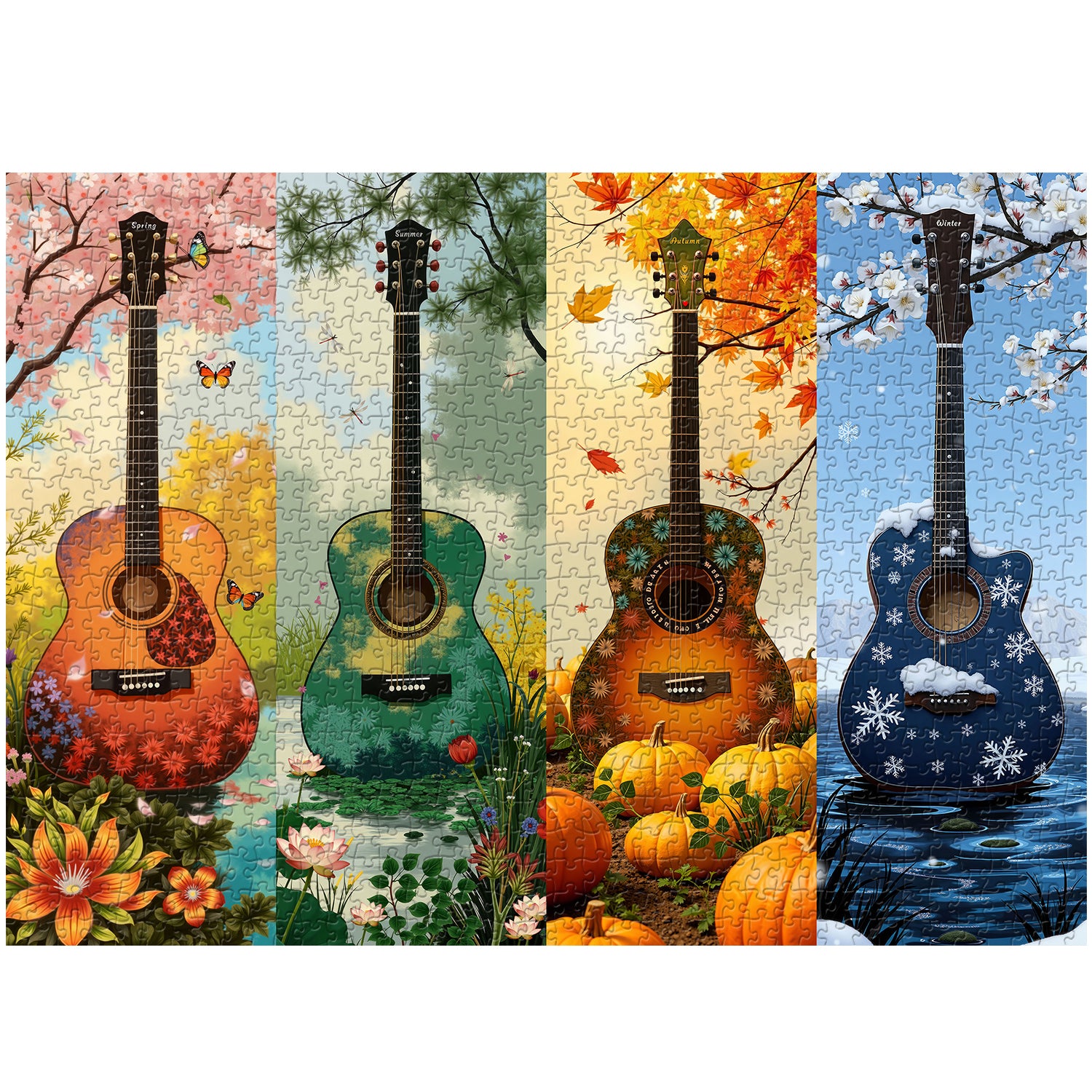 Four Seasons Guitar Jigsaw Puzzle 1000 Pieces