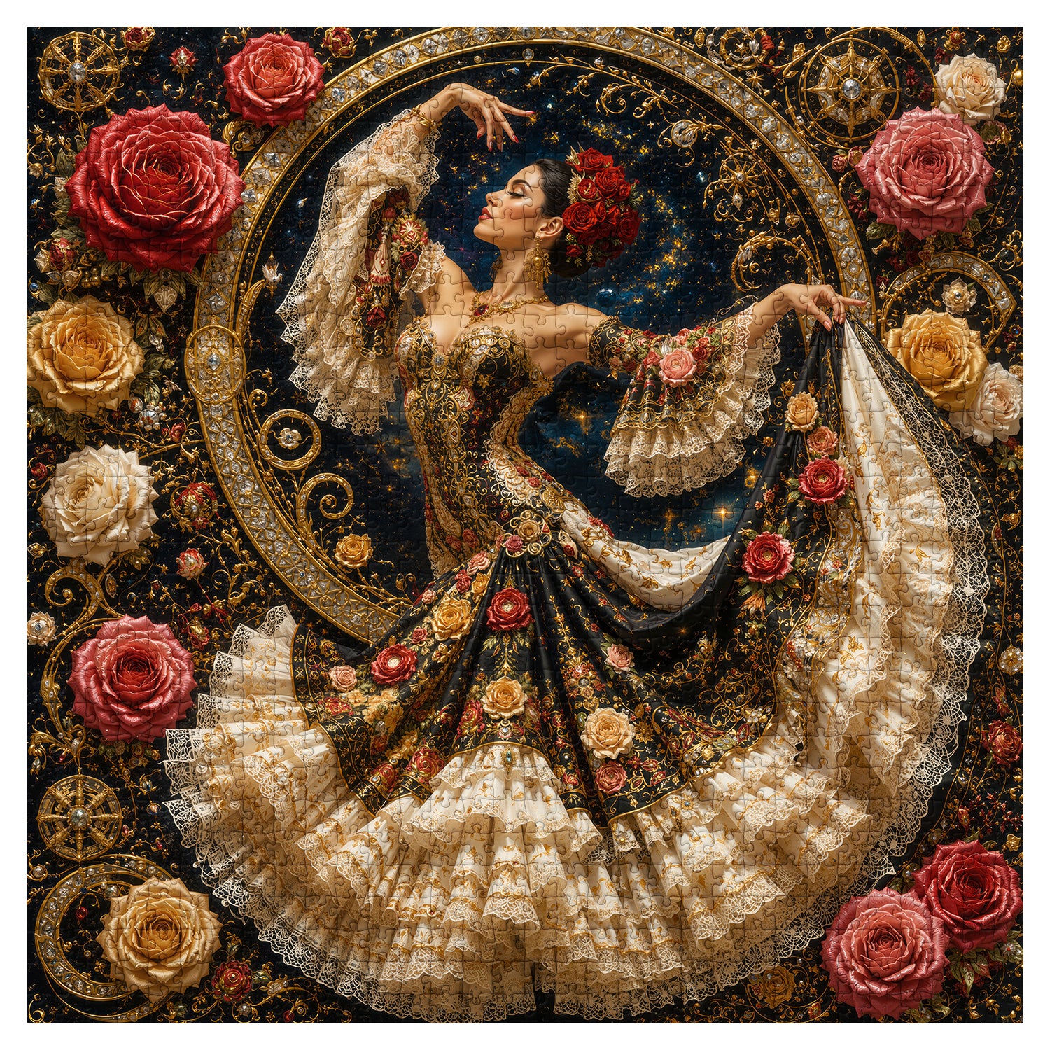 Rose Flamenco Jigsaw Puzzle 1000 Pieces