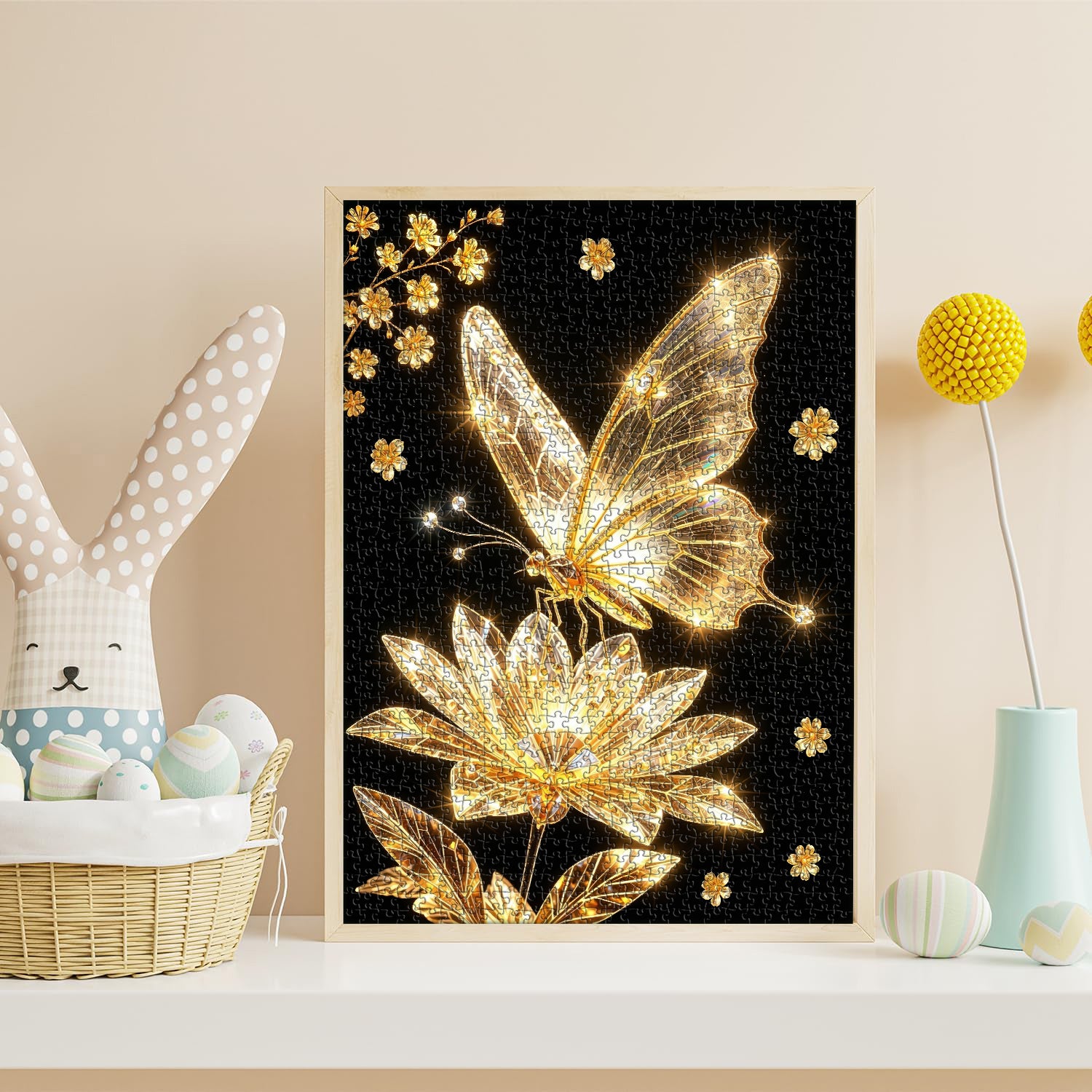 Golden Crystal Butterfly Jigsaw Puzzle 1000 Pieces