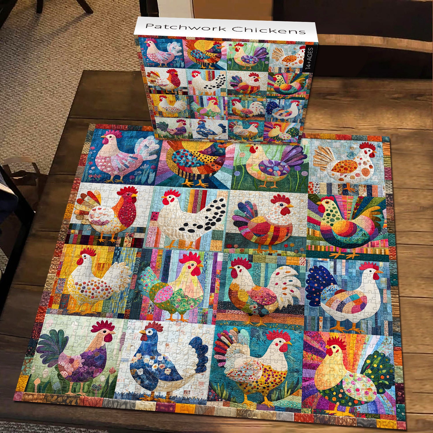 Patchwork-Hühner-Puzzle, 1000 Teile
