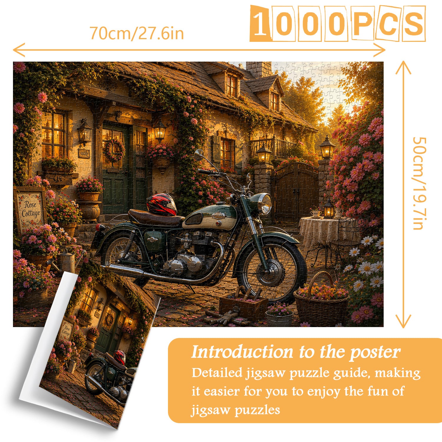 Sunset Cottage Moto Jigsaw Puzzle 1000 Pieces