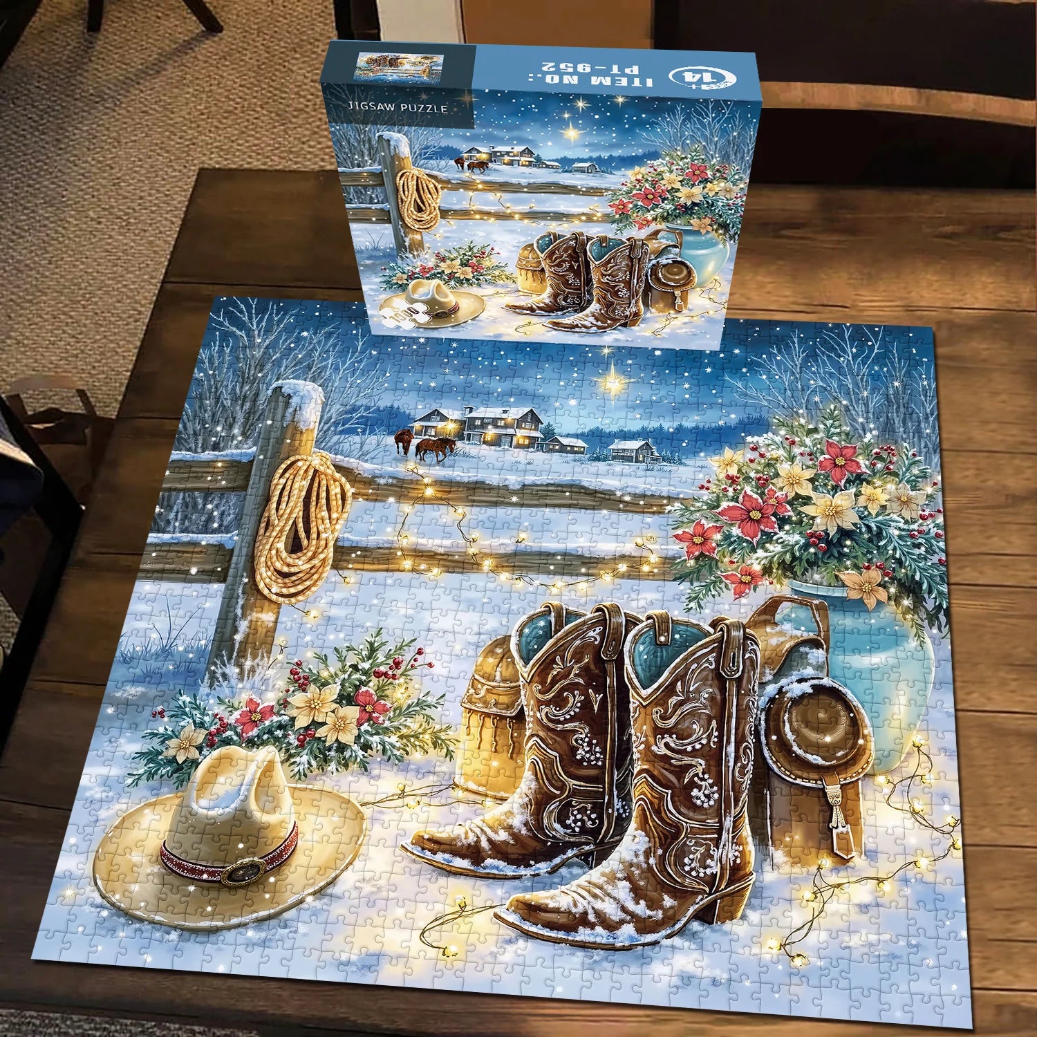 Snowy Night Ranch Puzzle 1000 Teile