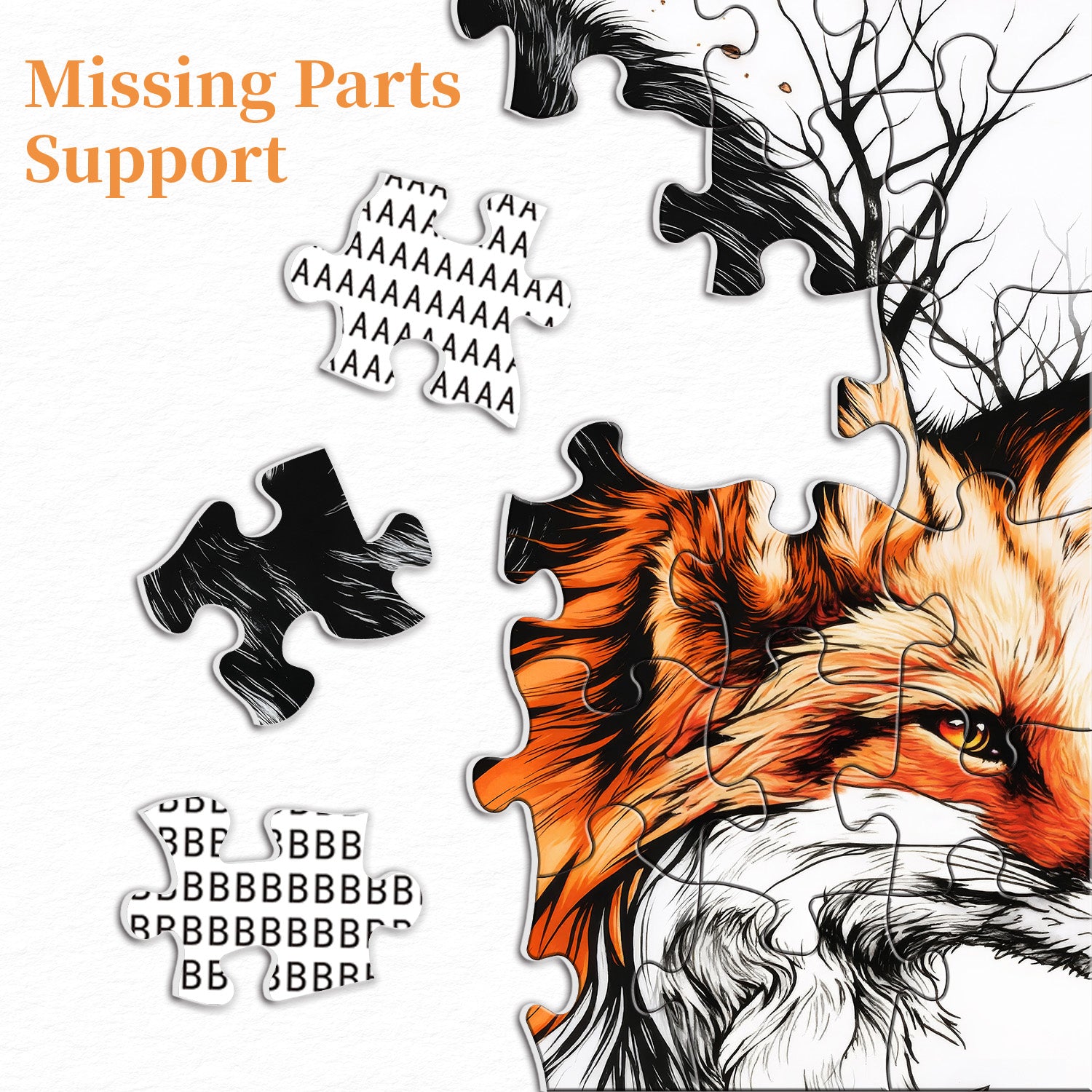 Wolf Fox Art Jigsaw Puzzle 1000 Pieces