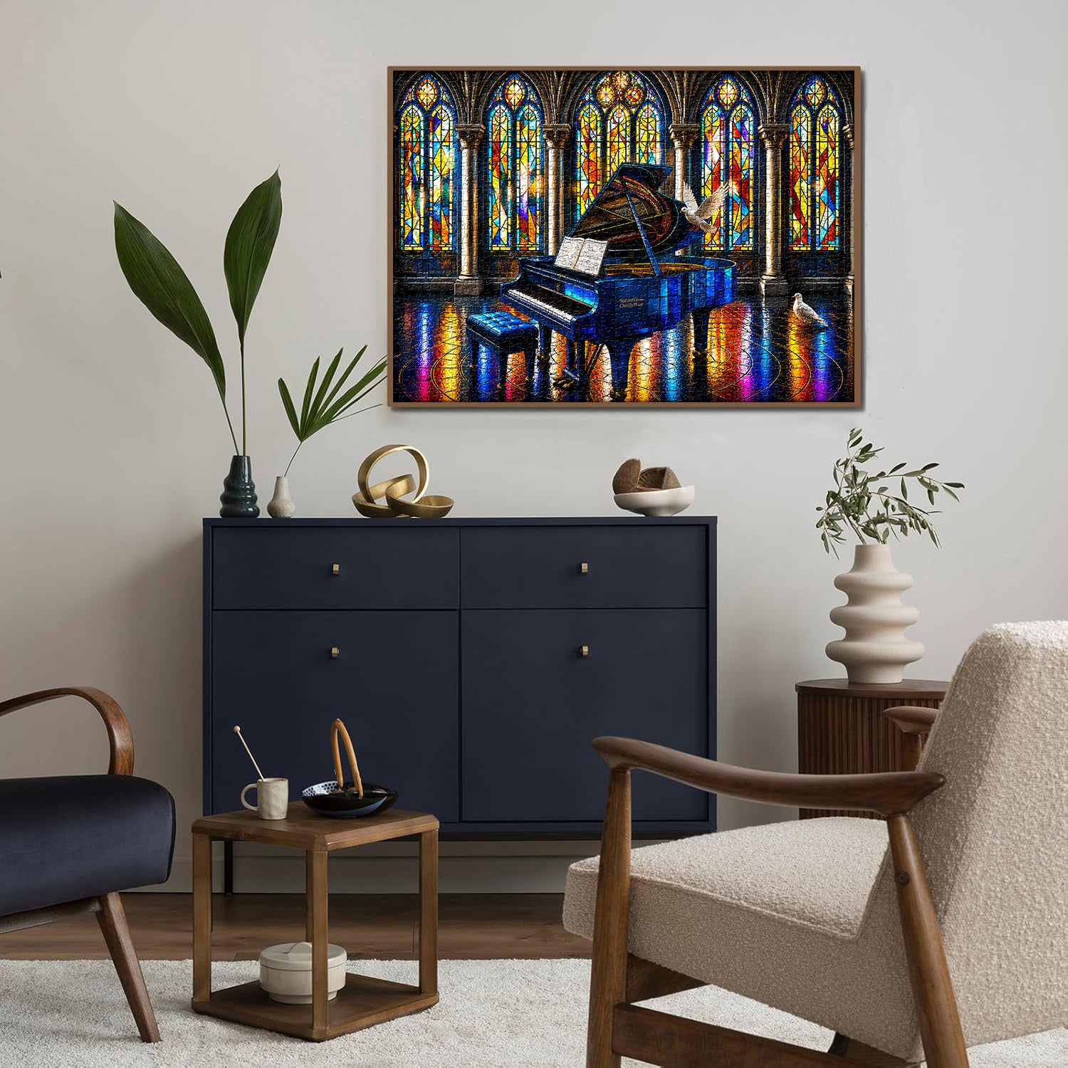 Puzzle „Gotische Kirche und Klavier“, 1000 Teile