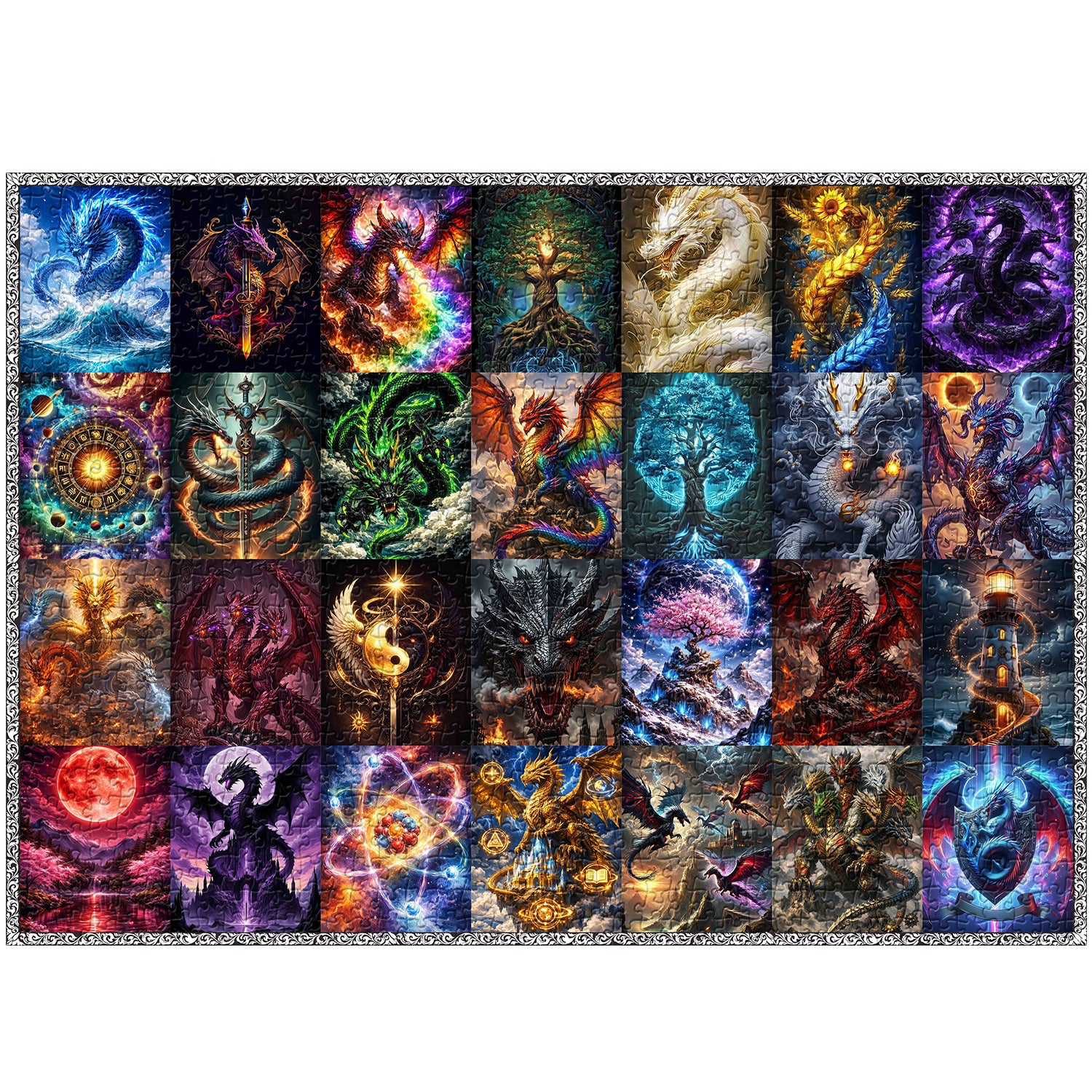 Elemental Dragon Collage Puzzle 1000 Teile