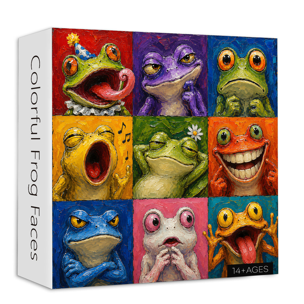 Bunte Froschgesichter Puzzle 1000 Teile
