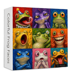 Bunte Froschgesichter Puzzle 1000 Teile